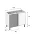 Caisson cuisine bas angle blanc L 100 x H 70 x P 56 cm OFITRES