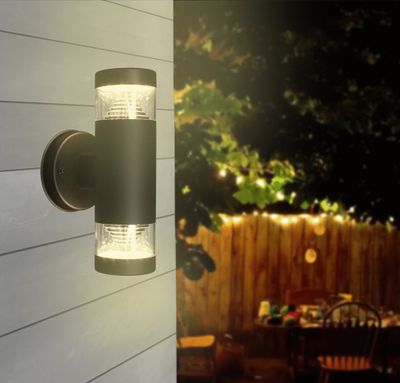 Applique extérieur LED Castellane noir IP44 1000 lumens blanc chaud - ARLUX