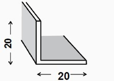 Cornière égale PVC gris anthracite laqué 20 x 20 mm 2,60 m CQFD