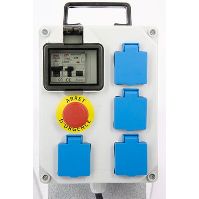 Coffret électrique de chantier monophasé sur pied 4 prises 16A + arrêt d'urgence - BATILEC