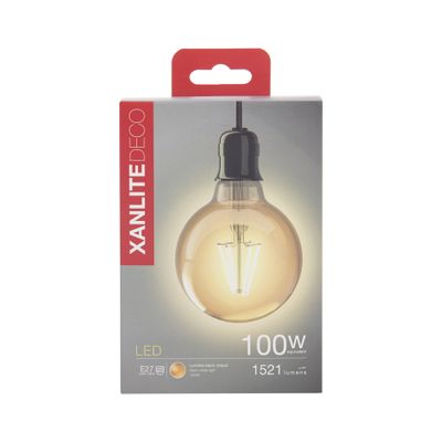 Ampoule LED GLOBE E27 ambrée 1521 lumens Blanc chaud XANLITE