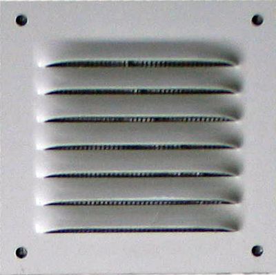 Grille d'aération en métal aluminium blanc 190 x 100 mm avec moustiquaire  AUTOGYRE