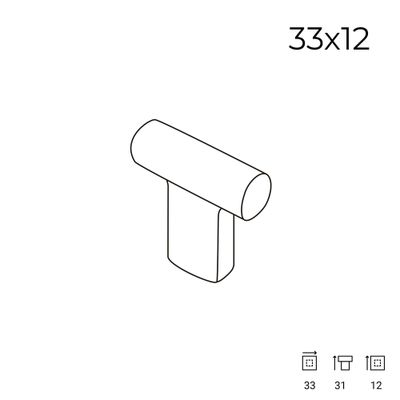 Bouton de meuble en T aluminium 33 x 12 mm REI