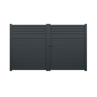 Portail battant aluminium JASMIN l.3,00 x H.1,834 m gris livraison directe à domicile GARDEN GATE
