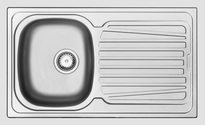 Evier de cuisine inox gris 86x50 cm 1 bac 1 egouttoir Sparta - NORD INOX