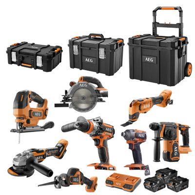 Ensemble 8 outils sans fil 18 V AEG8CKBX1-503MS (3 batteries + accessoires) - AEG