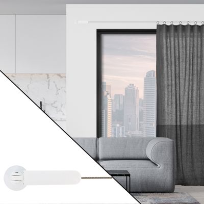 Support embout moderne par 2 avec cable de 4 m Finition Blanc mat - MOBOIS