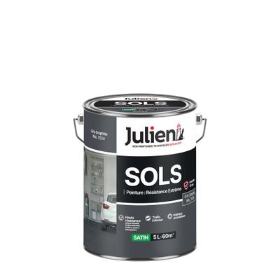 Peinture sol extrême gris graphite RAL 7024 5 L - JULIEN