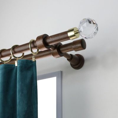 Support à oeil double recoupable en bois de 130 à 200 mm diam 28 mm Finition Chêne foncé - MOBOIS
