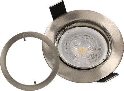 Spot LED encastrable GU10 orientable lumière blanc chaud Acier - Saphyr ARLUX
