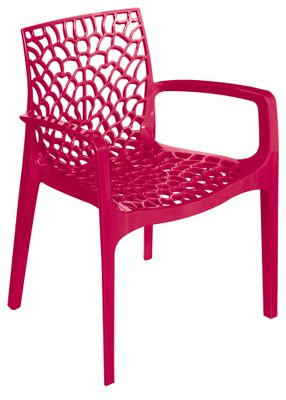 Fauteuil de jardin GRUVYER polypropylène framboise - GRANDSOLEIL