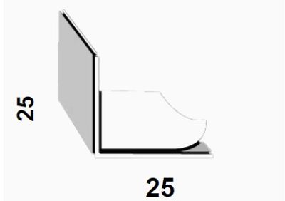 CORNIERE EGALE BLANC ROULEAU PVC ADHESIF 25 X 25 X 0,4 MM 2,60 M CQFD