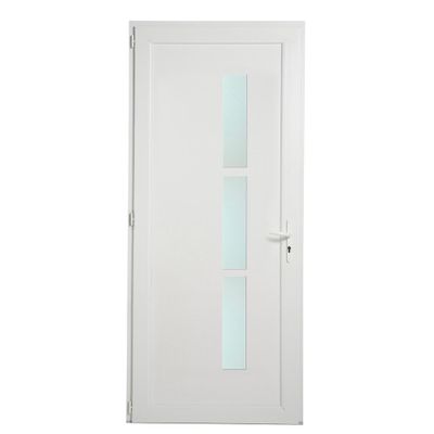 Porte d'entrée Manhattan pvc gris poussant droit 215 X 90 cm CLOSY