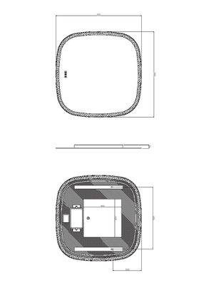 Miroir carré lumineux 90 X 90 cm Carmen 2 MP GLASS