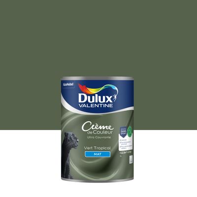 Peinture crème de couleur Vert Tropical mat 1L - DULUX VALENTINE