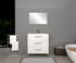 Meuble de salle de bains sur pieds blanc L 80 cm 3 tiroirs avec vasque et miroir Volta