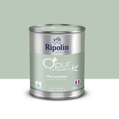 Peinture O'PUR Satin VERT PALATINO 2 L -RIPOLIN