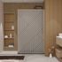 Paroi de douche à l'italienne 120x200 cm profilé bois verre sérigraphié 6 mm Japandi - AURLANE