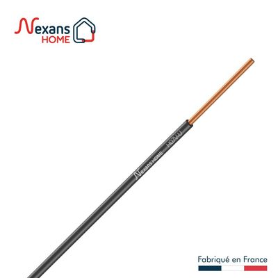 Fil électrique H07V-U 1,5 mm² rigide noir 5 m - NEXANS