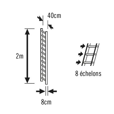 Extension échelle plate de toit en bois HAILO Safety Roof 1 x 2 m HAILO