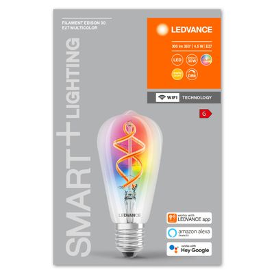 Ampoule wifi EDISON fil E27 RGBW 4.5 W = 300 lumens - LEDVANCE