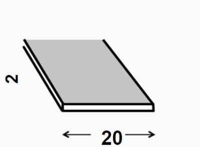 Profilé plat aluminium laqué blanc 20 x 2 mm 2 m CQFD
