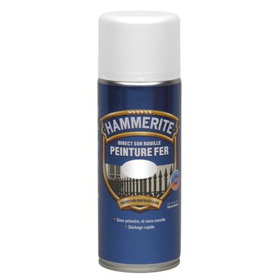 Peinture lisse spécial fer en aérosol 400 mL blanc - HAMMERITE