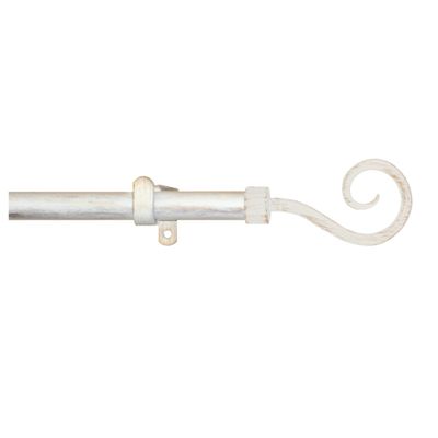 Kit de tringle à rideaux en métal 1.80 m diam 20 mm Finition Blanc patiné - MOBOIS