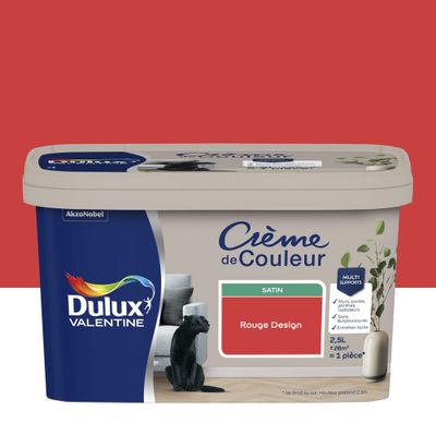 Peinture crème de couleur Rouge Design Satin 2,5 L - DULUX VALENTINE