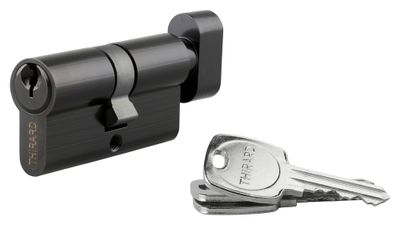 Cylindre de serrure à bouton 30 x 30 mm STD noir 3 clés THIRARD