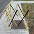 Barrière de chantier droite extensible carré jaune et noir MOTTEZ
