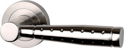 Poignées de porte sur rosaces rondes sans trou Casual aluminium nickelé mat ALPERTEC