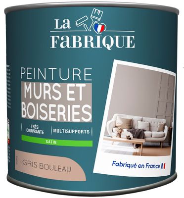 Peinture mur et boiserie Gris Bouleau satin 125 mL - LA FABRIQUE
