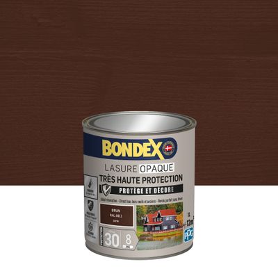 Lasure Opaque 8 ans ind 30 Brun RAL 8011 satin 1 L - BONDEX