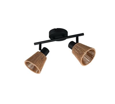 Réglette 2 spots E14 Natrel corde naturelle 2x10W - REALITY