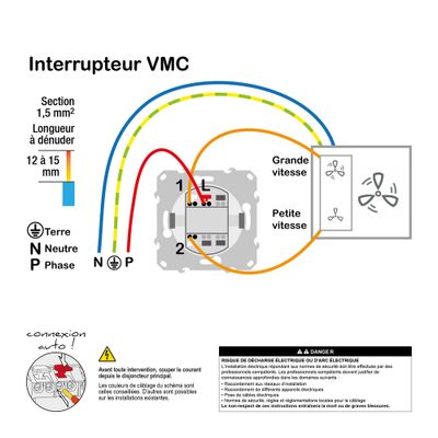 Interrupteur VMC 2 vitesses anthracite - Odace 2011 SCHNEIDER ELECTRIC
