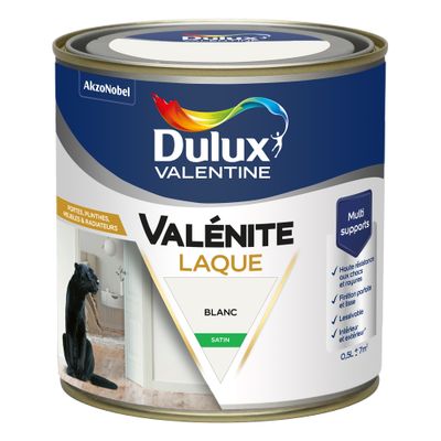 Peinture Boiseries Laque Acrylique Valénite Blanc Satin 0,5 L - DULUX VALENTINE