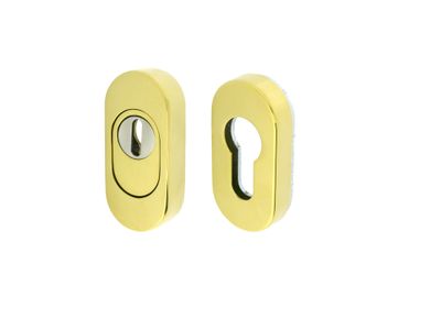 Rosaces de porte ovales de sécurité à cylindre acier poli ALPERTEC