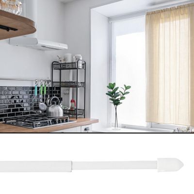 Tringle de vitrage ronde extensible en métal de 30 à 50 cm Finition Blanc par 2 - MOBOIS