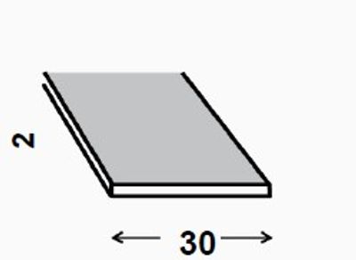 Profilé plat aluminium brut 30 x 2 mm 1 m CQFD