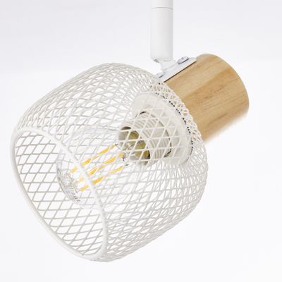 Réglette GIADA E14 2x28W blanc et bois- BRILLIANT