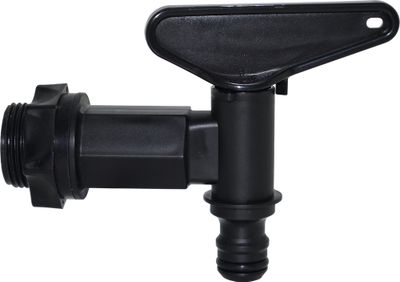 Robinet de cuve en plastique PEHD noir avec nez rapide mâle 20x27mm - BOUTTE
