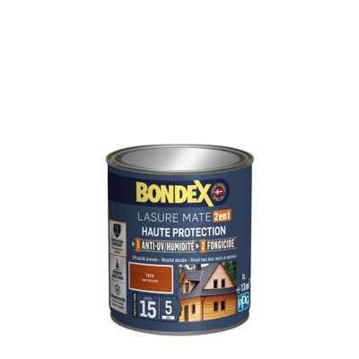 Lasure 2 en 1 haute protection 5 ans teck 1 L - BONDEX