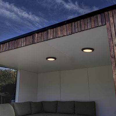 Plafonnier extérieur LED Kayah anthracite IP54 1250 lumens blanc chaud - COREP