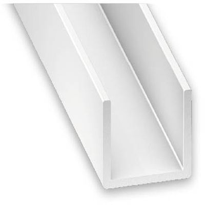 PROFILE U PVC BLANC 10X18X10X1MM INT.16MM 1M CQFD
