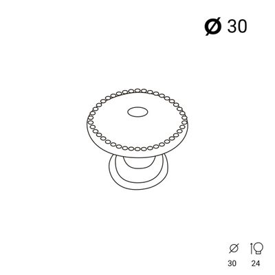 Bouton de meuble rond vieux laiton diamètre 30 mm REI