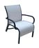 Fauteuil de jardin Linéa III aluminium graphite  et toile blanche PROLOISIRS Livraison à domicile incluse