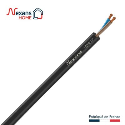 Câble électrique H07RN-F 2 x 1,5 mm² souple pour extérieur et chantier au mètre - NEXANS