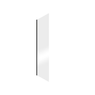 Paroi de douche latérale fixe 80x200 cm pour porte coulissante profilé noir verre transparent 8 mm New Style - SCHULTE