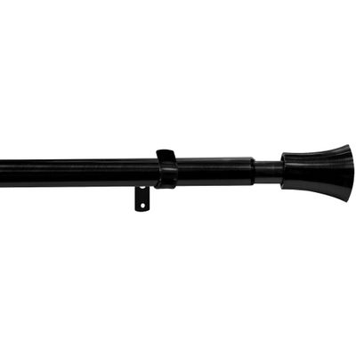 Kit tringle à rideaux extensible en métal de 1.20 à 2.10 m diam 16 à 19 mm Finition Noir mat- MOBOIS